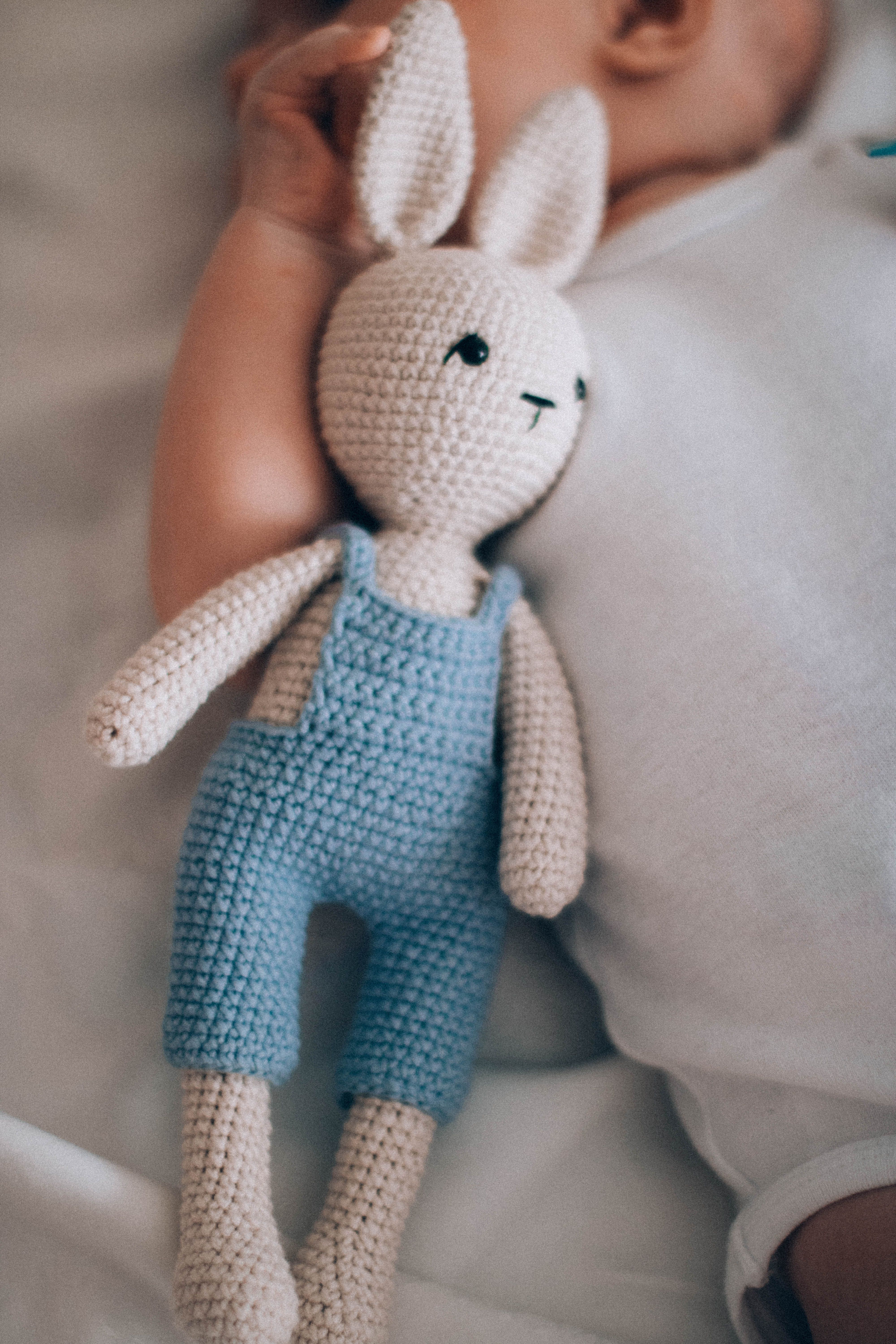 Crochet Bunny in Overalls